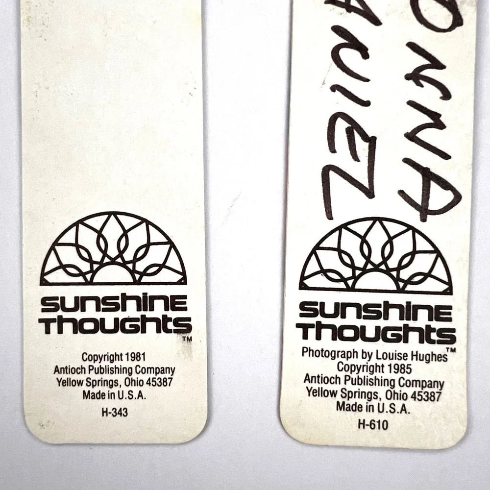 Vintage 80s Bookmarks Lot‎ Sunshine Thoughts Robotman Frog Puppy Antioch Tassels